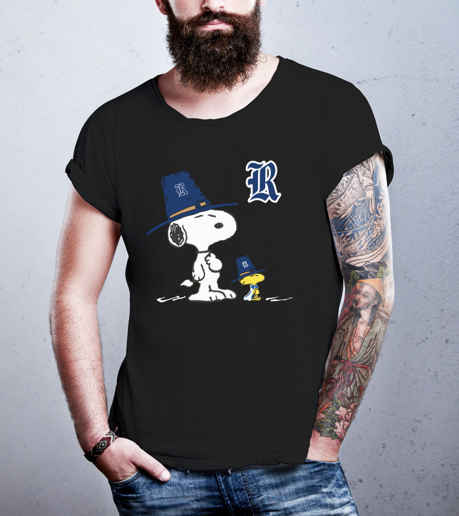 Rice Owls Snoopy Woodstock Pilgrim Hats T-Shirt