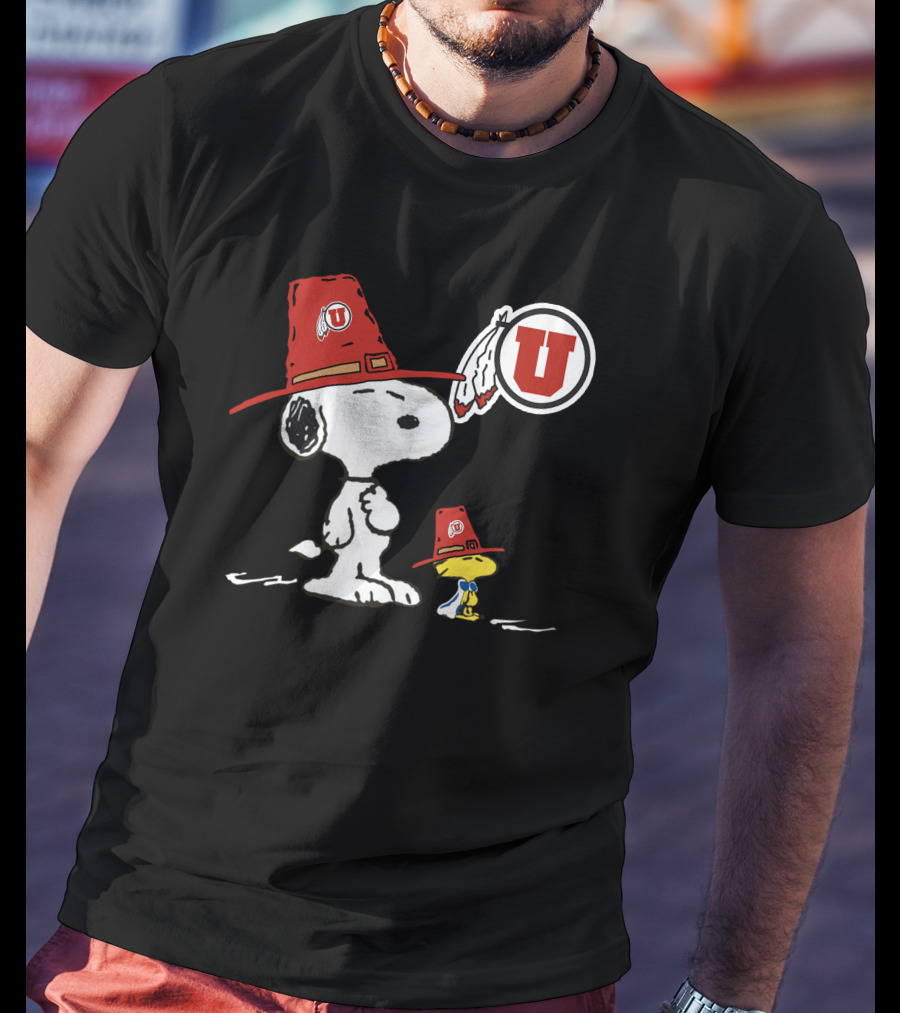 Utah Utes Snoopy Woodstock Football Fan Gear T-Shirt
