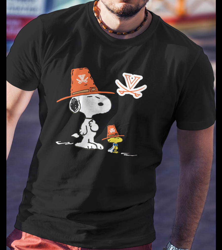 Virginia Cavaliers Snoopy Woodstock Cavalier Hat Combo T-Shirt