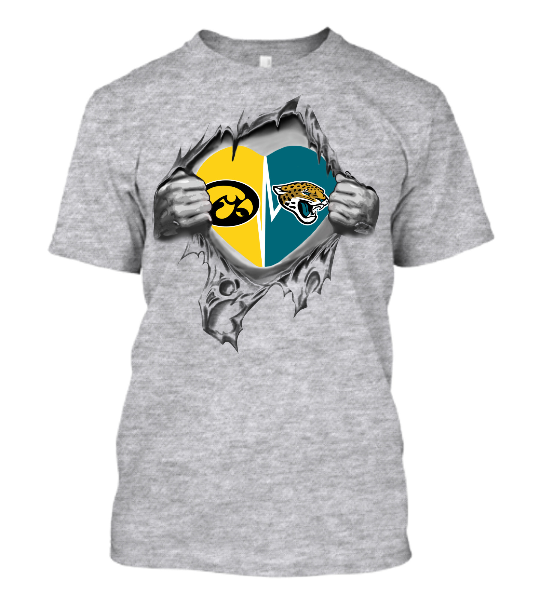Iowa Hawkeyes Jaguars Team Spirit Clash Heart T-Shirt