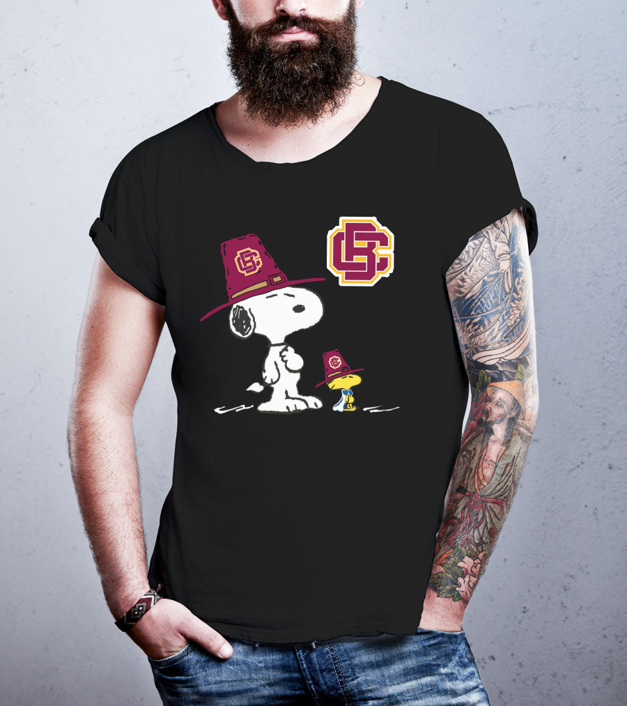 Bethune-Cookman Snoopy And Woodstock In Tall Hats With BCU T-Shirt