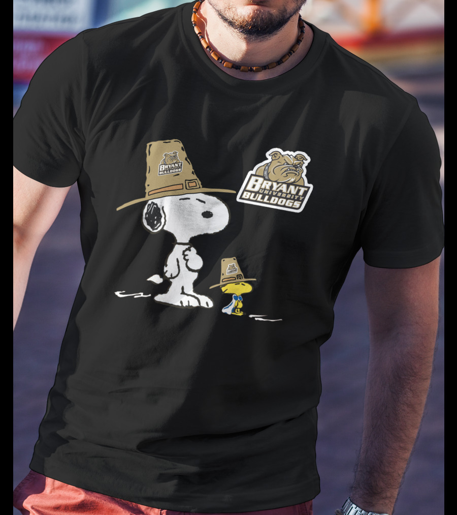 Bryant University Bulldogs Snoopy Woodstock T-Shirt