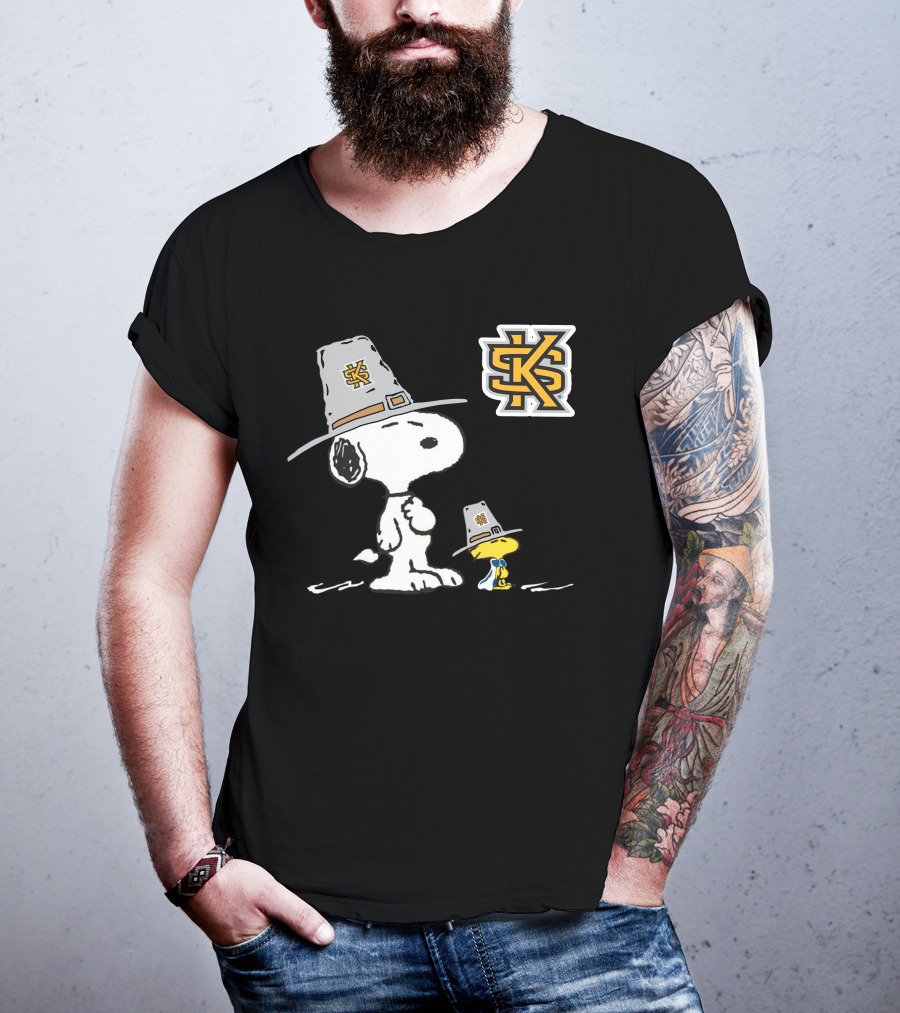 Kennesaw St Snoopy And Woodstock Pilgrim Hat KS T-Shirt