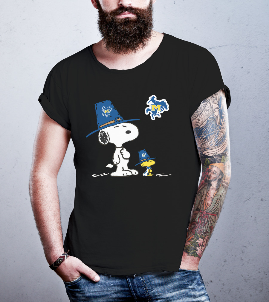 Snoopy Woodstock McNeese State Cowboys Hat T-Shirt