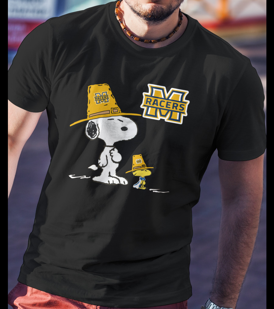 Murray State Racers Snoopy And Woodstock Pilgrim Hats T-Shirt