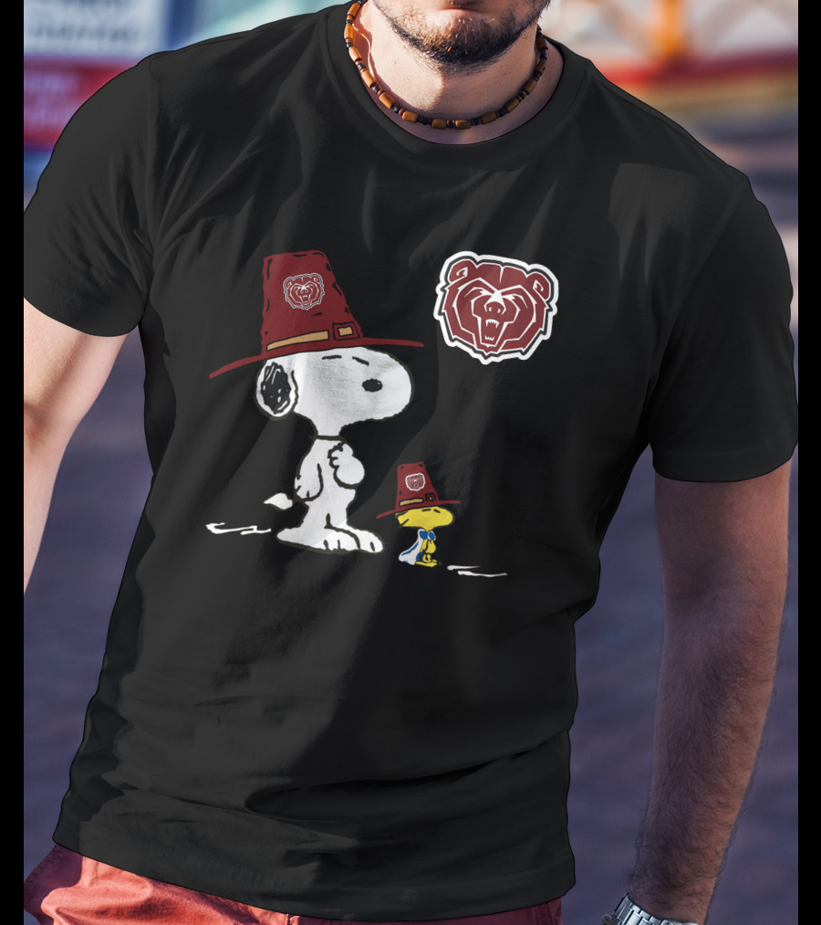 Snoopy Woodstock Missouri State Bears Pilgrim Hat T-Shirt