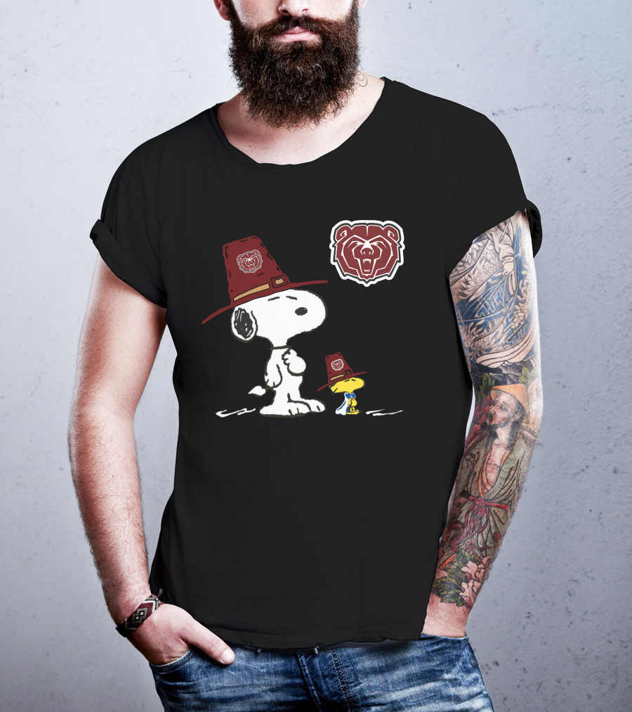Snoopy Woodstock Missouri State Bears Pilgrim Hat T-Shirt