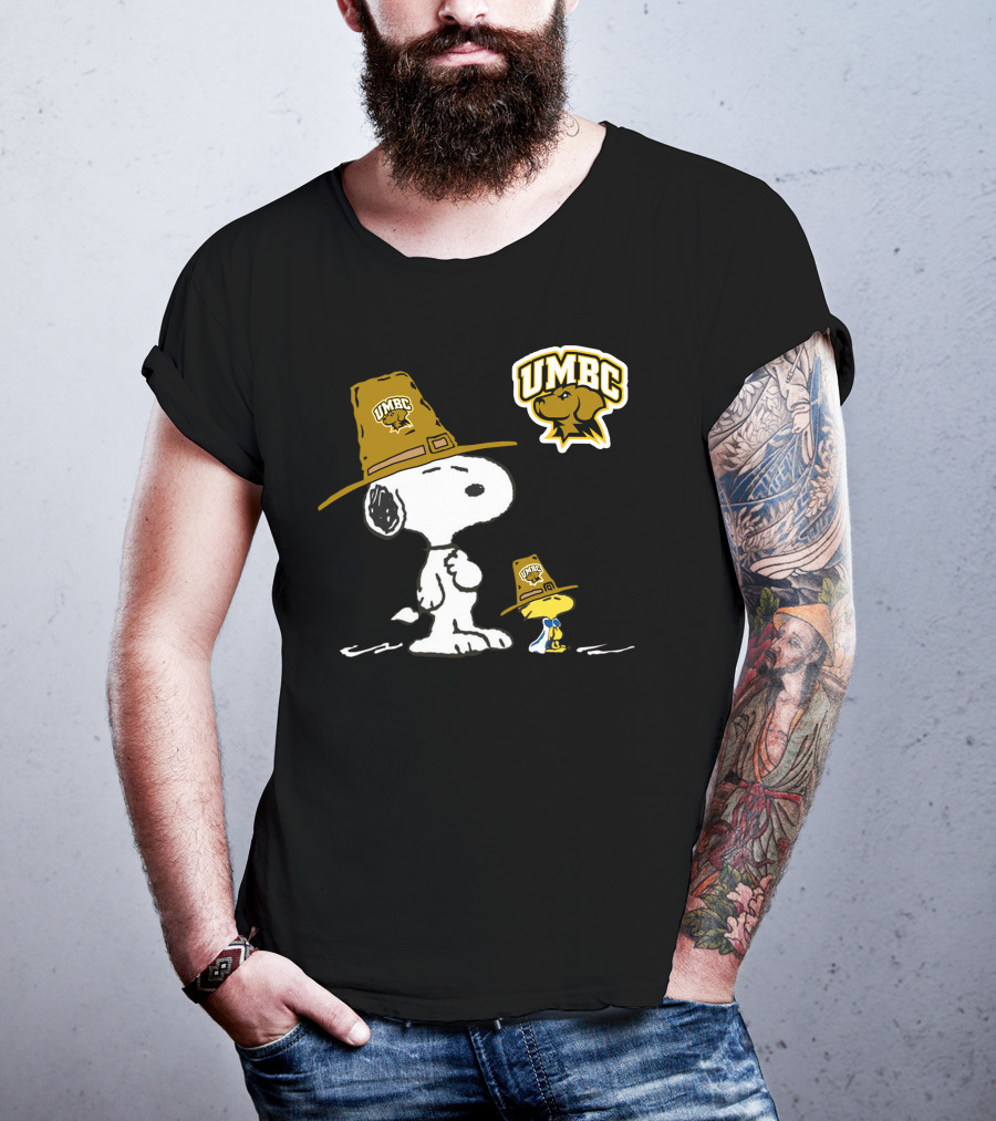 UMBC Snoopy Woodstock Mascot Hat T-Shirt