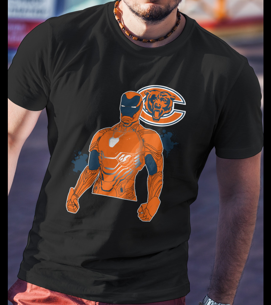 Iron Man Chicago Bears Nfl Crossover T-Shirt
