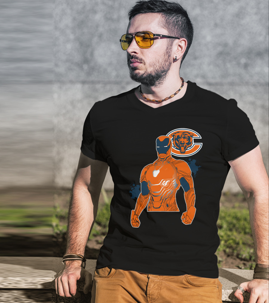 Iron Man Chicago Bears Nfl Crossover T-Shirt