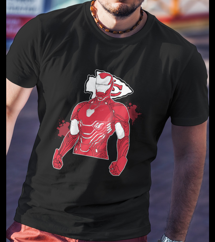 Iron Man Kansas City Chiefs Crossover T-Shirt