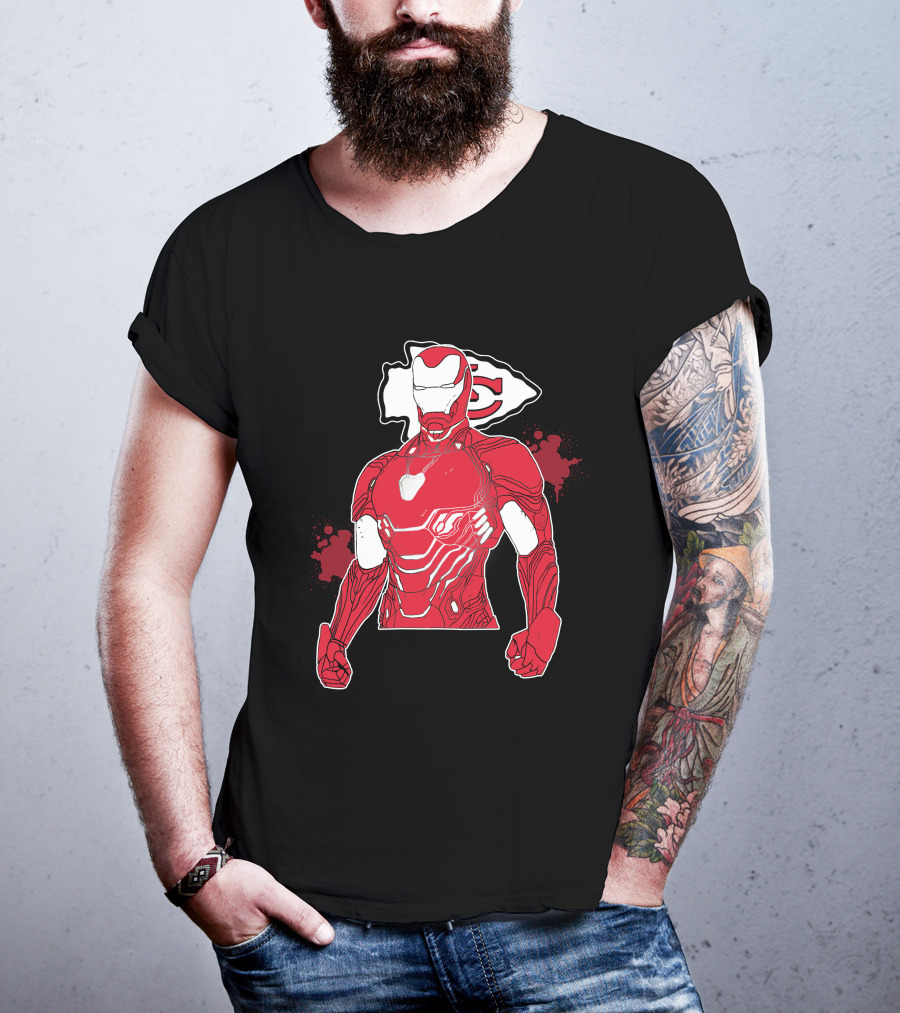 Iron Man Kansas City Chiefs Crossover T-Shirt
