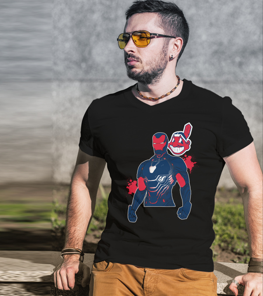 Iron Man Cleveland Indians Crossover T-Shirt