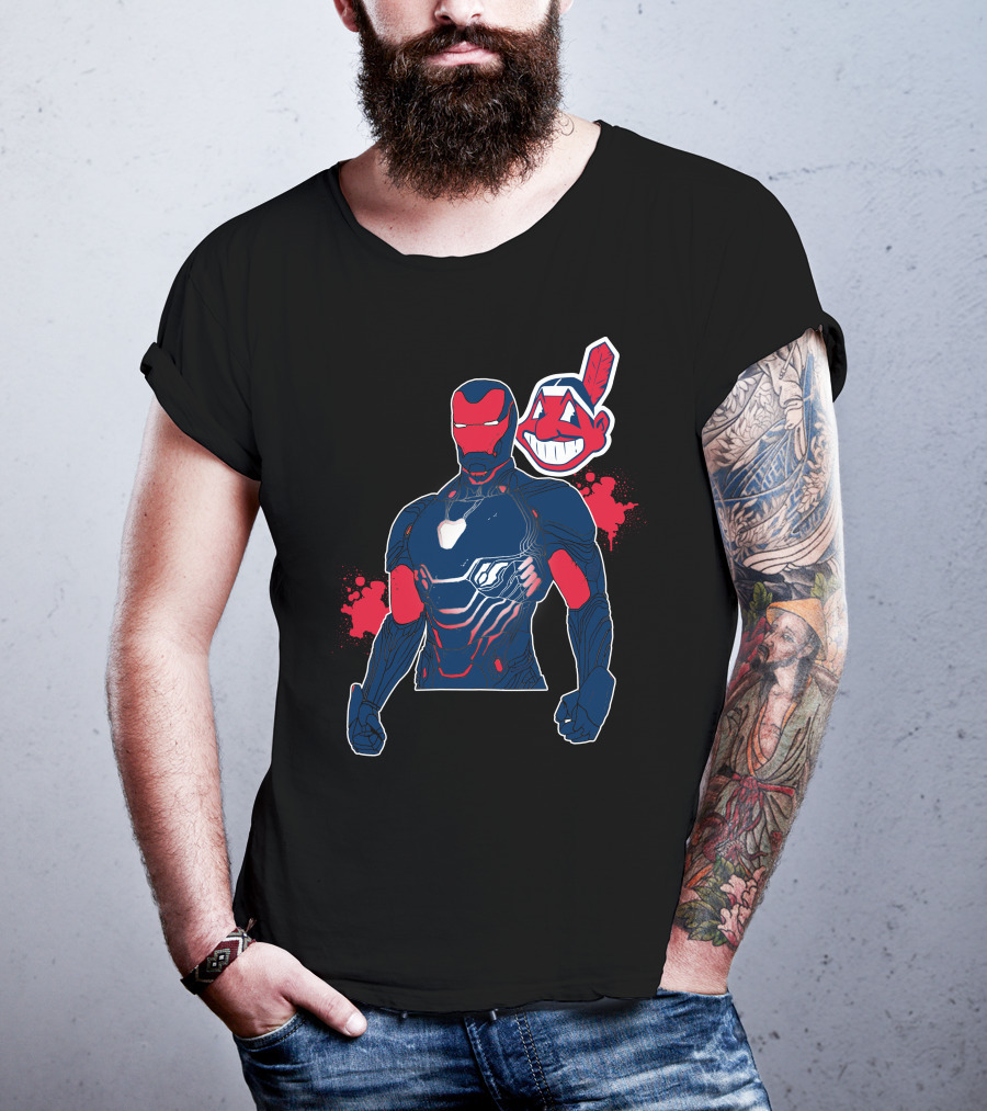 Iron Man Cleveland Indians Crossover T-Shirt