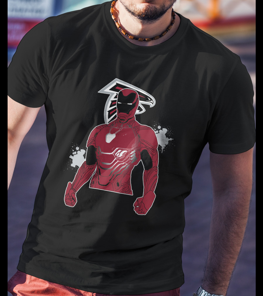 Iron Man Marvel Atlanta Falcons Nfl Crossover T-Shirt