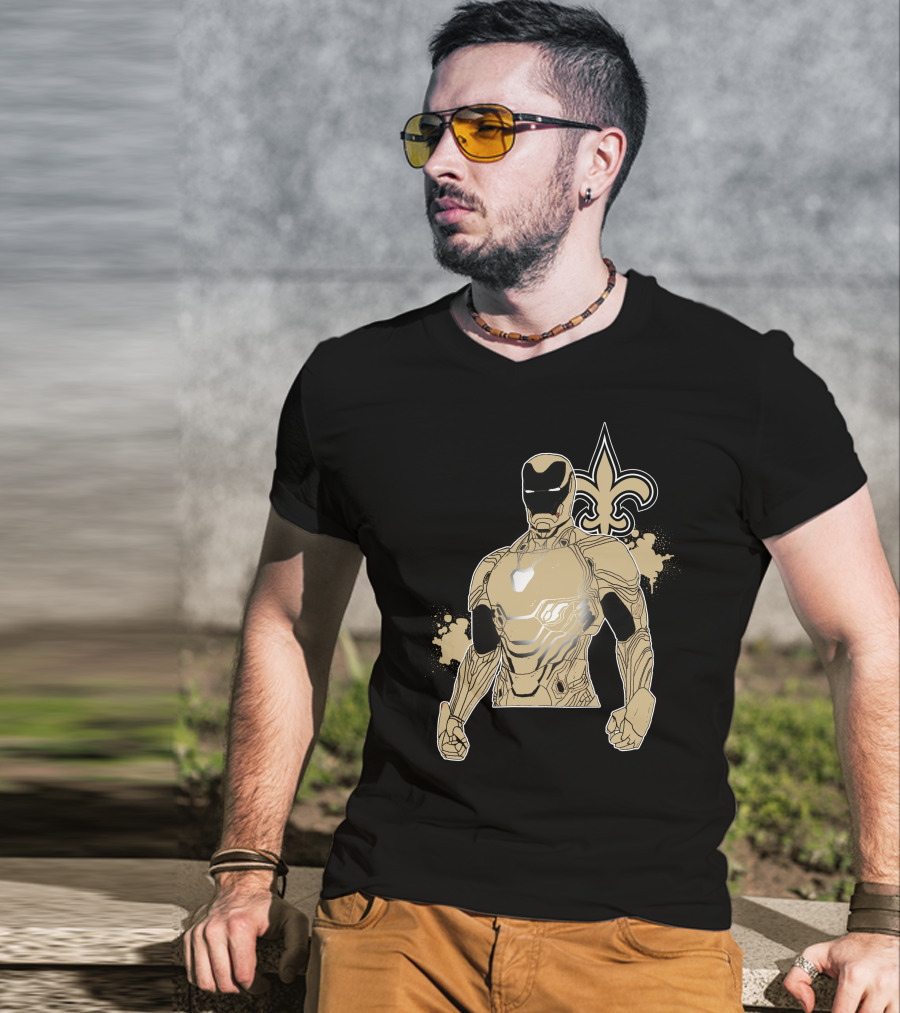 Iron Man New Orleans Saints Crossover T-Shirt