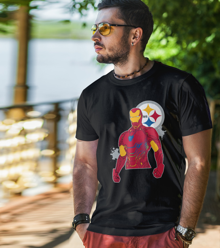 Iron Man With Steelers T-Shirt
