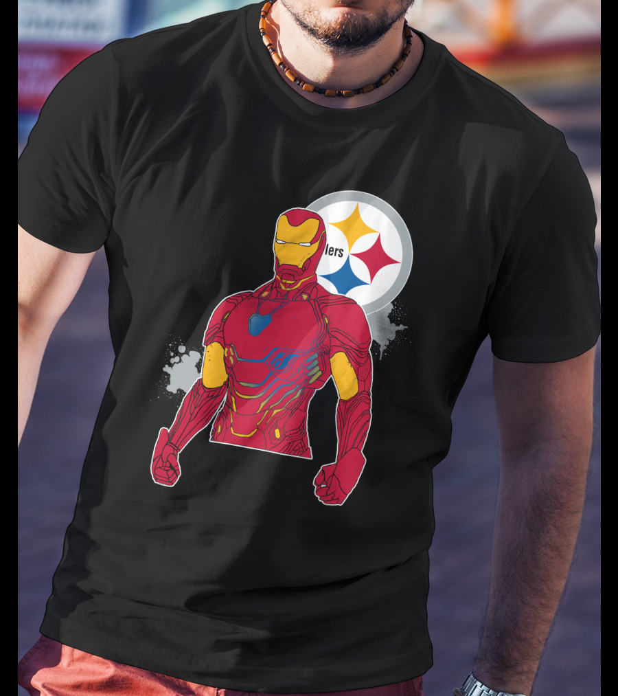 Iron Man With Steelers T-Shirt