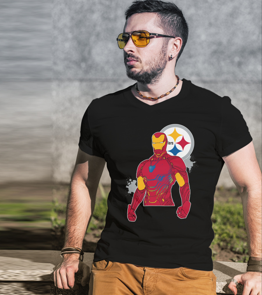 Iron Man With Steelers T-Shirt
