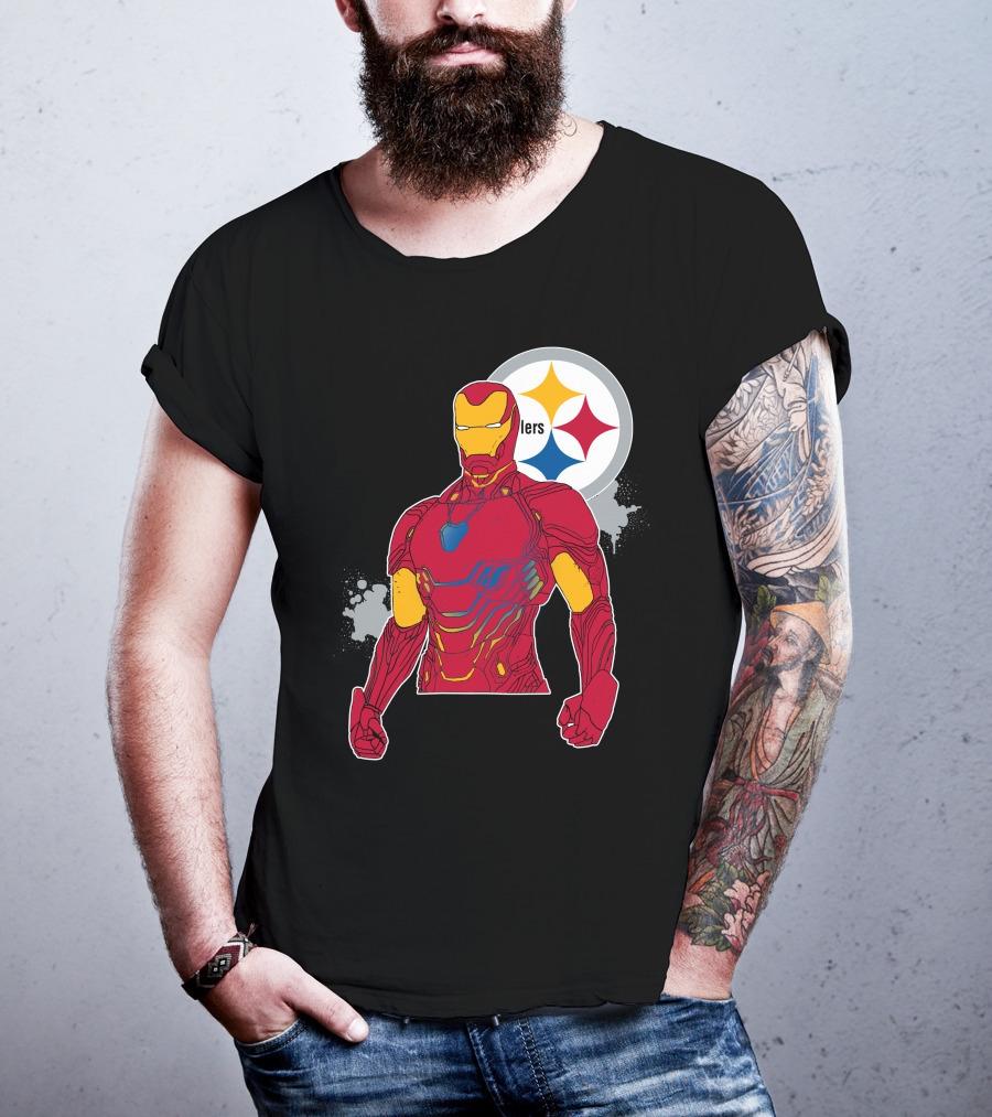 Iron Man With Steelers T-Shirt