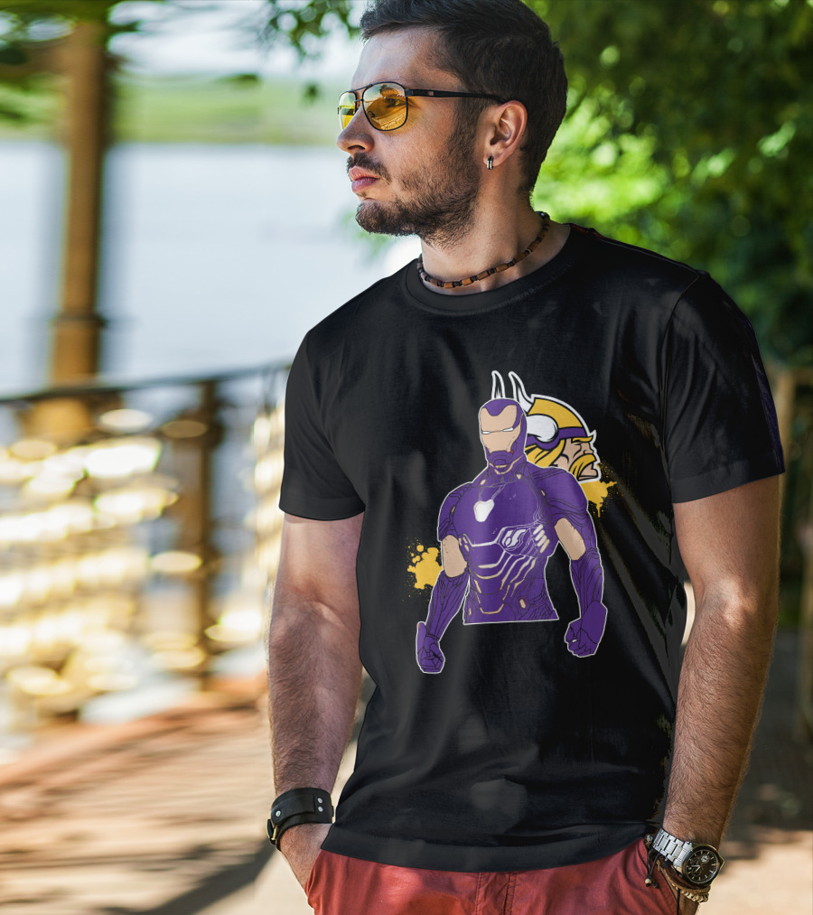 Iron Man Minnesota Vikings Crossover Fusion T-Shirt