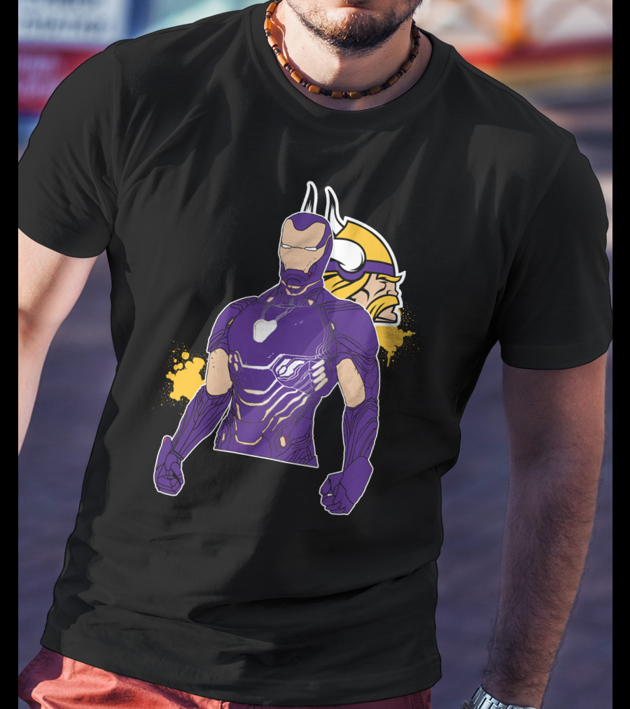 Iron Man Minnesota Vikings Crossover Fusion T-Shirt