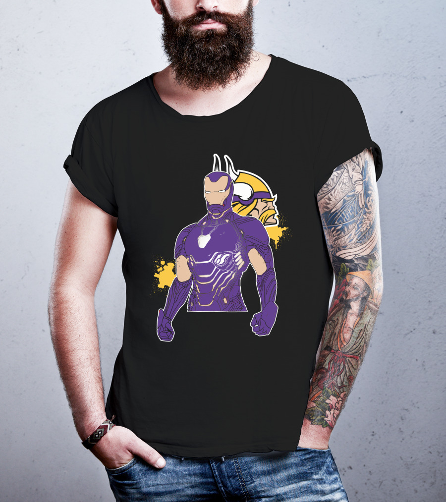 Iron Man Minnesota Vikings Crossover Fusion T-Shirt