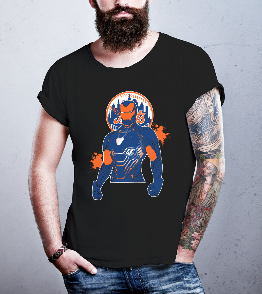 Iron Man New York Mets Crossover T-Shirt