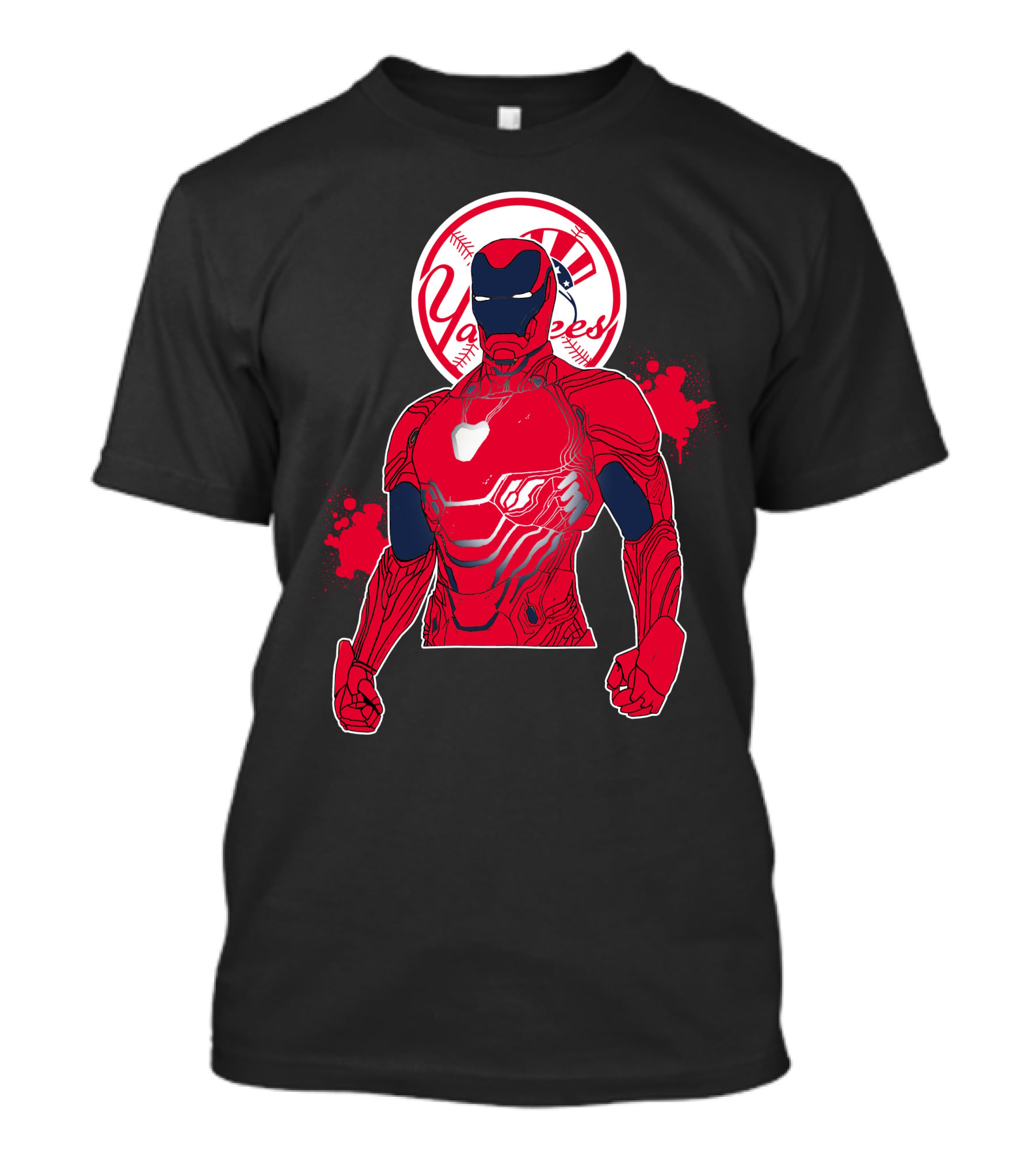 Iron Man New York Yankees Crossover Marvel Avengers Yankees Baseball Theme T-Shirt