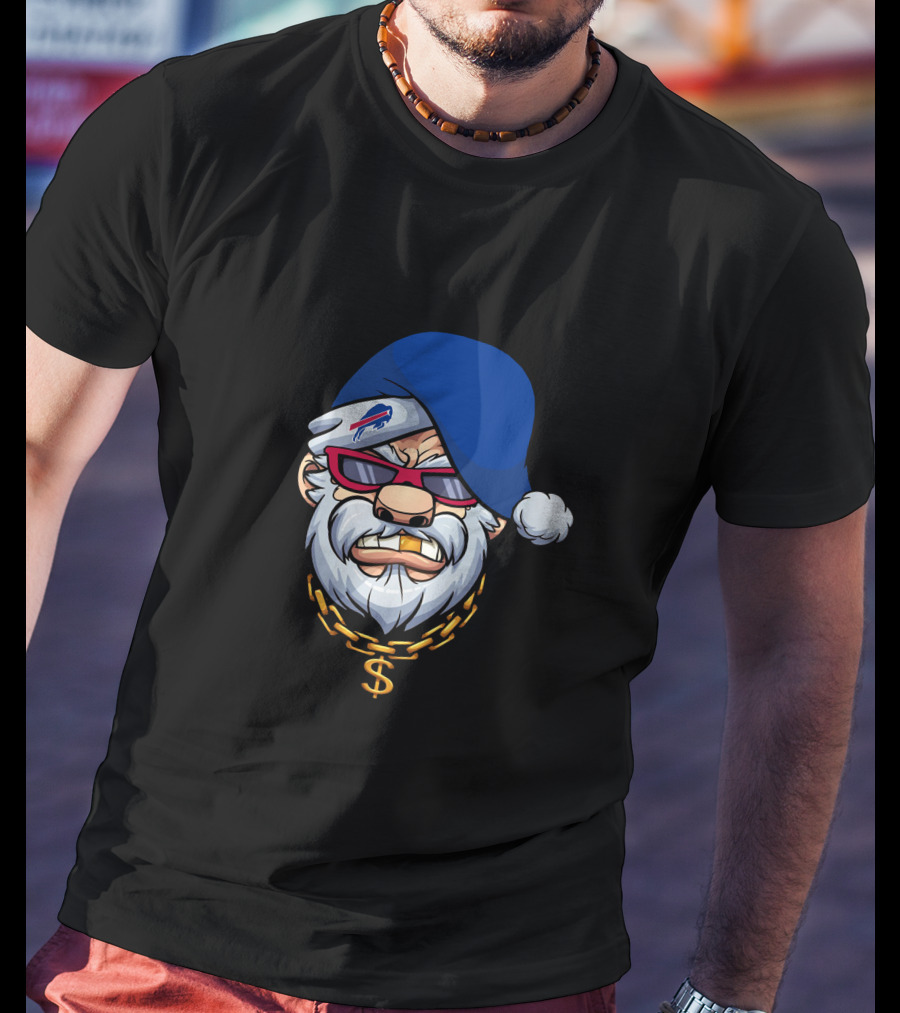 Bills Mafia Gangster Santa Dollar Chain T-Shirt