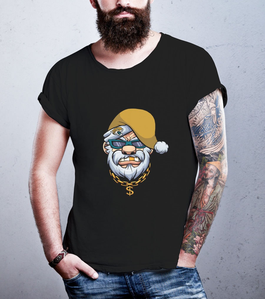 Jaguars Gangster Santa Dollar Sign Chain T-Shirt