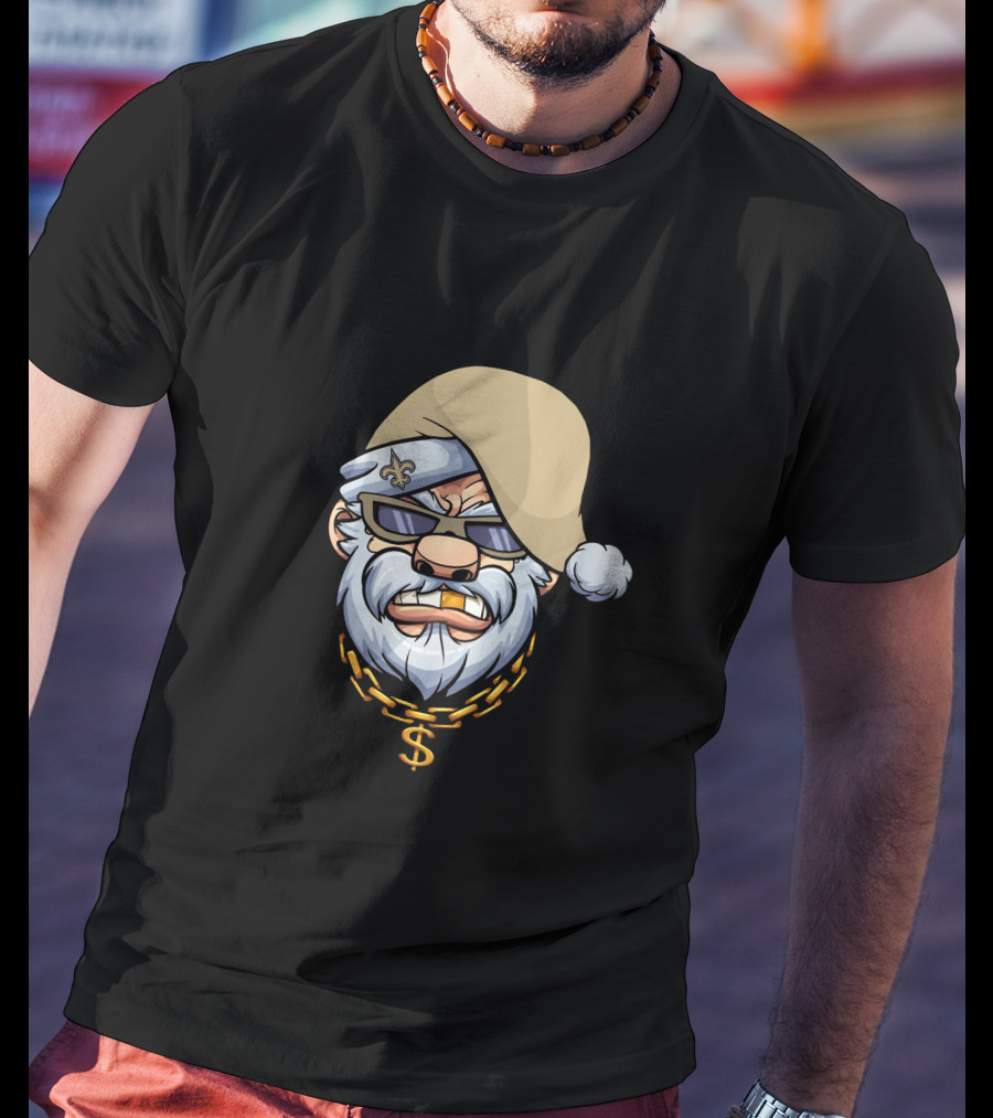 Saints Gangster Santa Fleur De Lis Chain T-Shirt