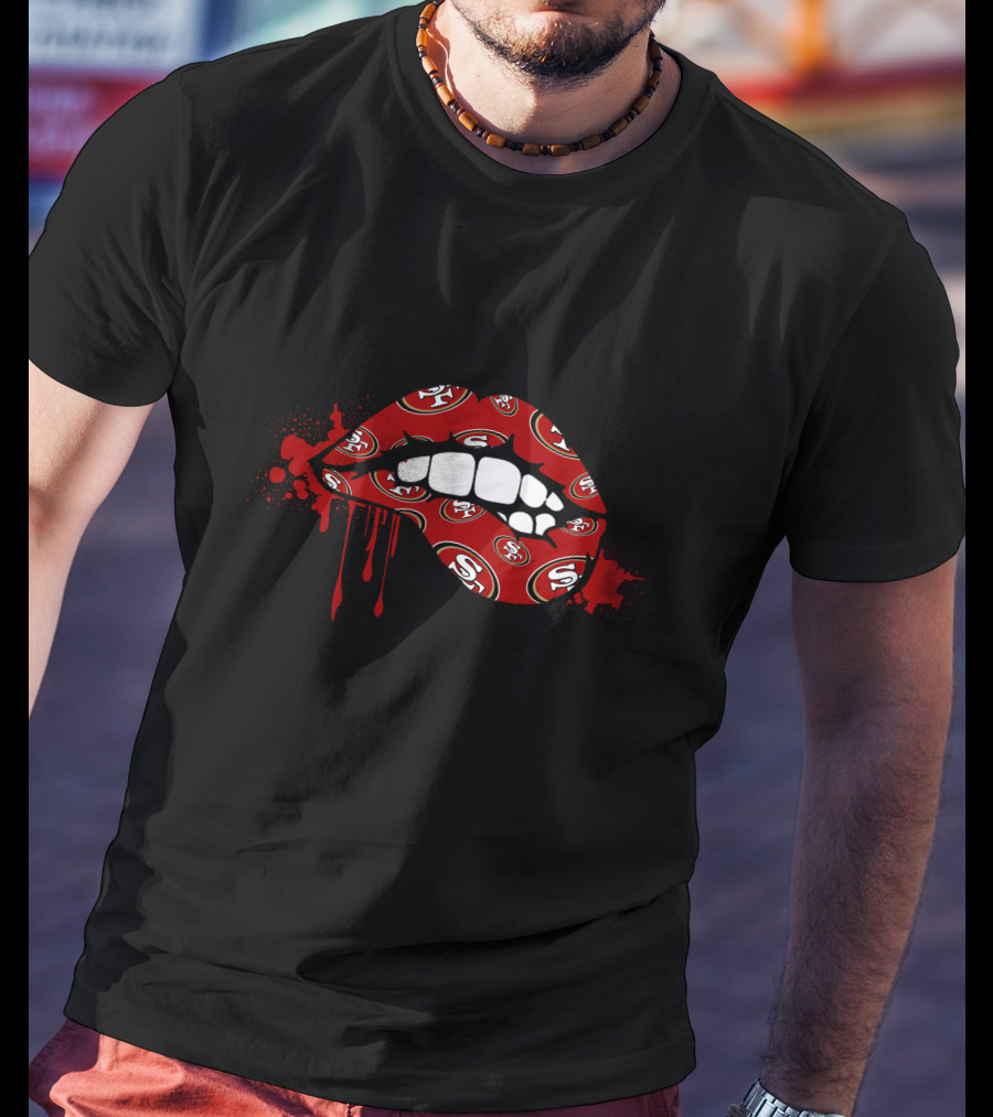 San Francisco 49ers Dripping Lip Logo Theme T-Shirt
