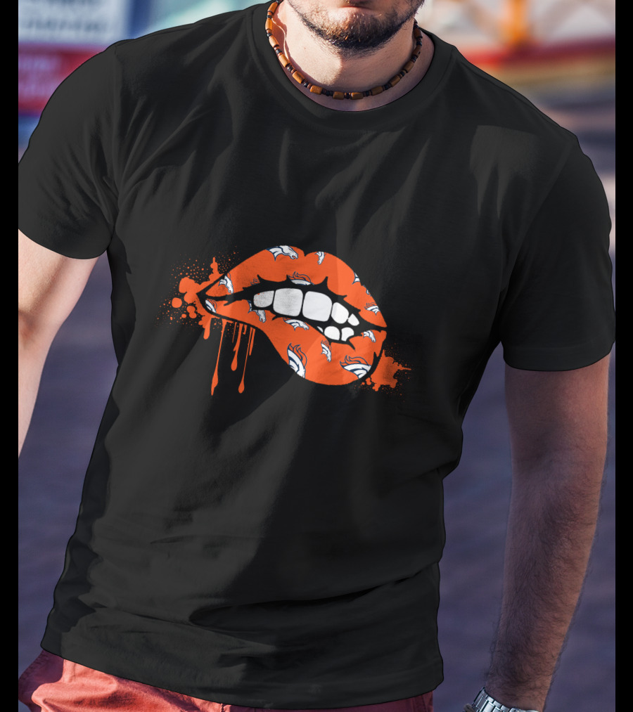 Dripping Lips Denver Broncos Style T-Shirt