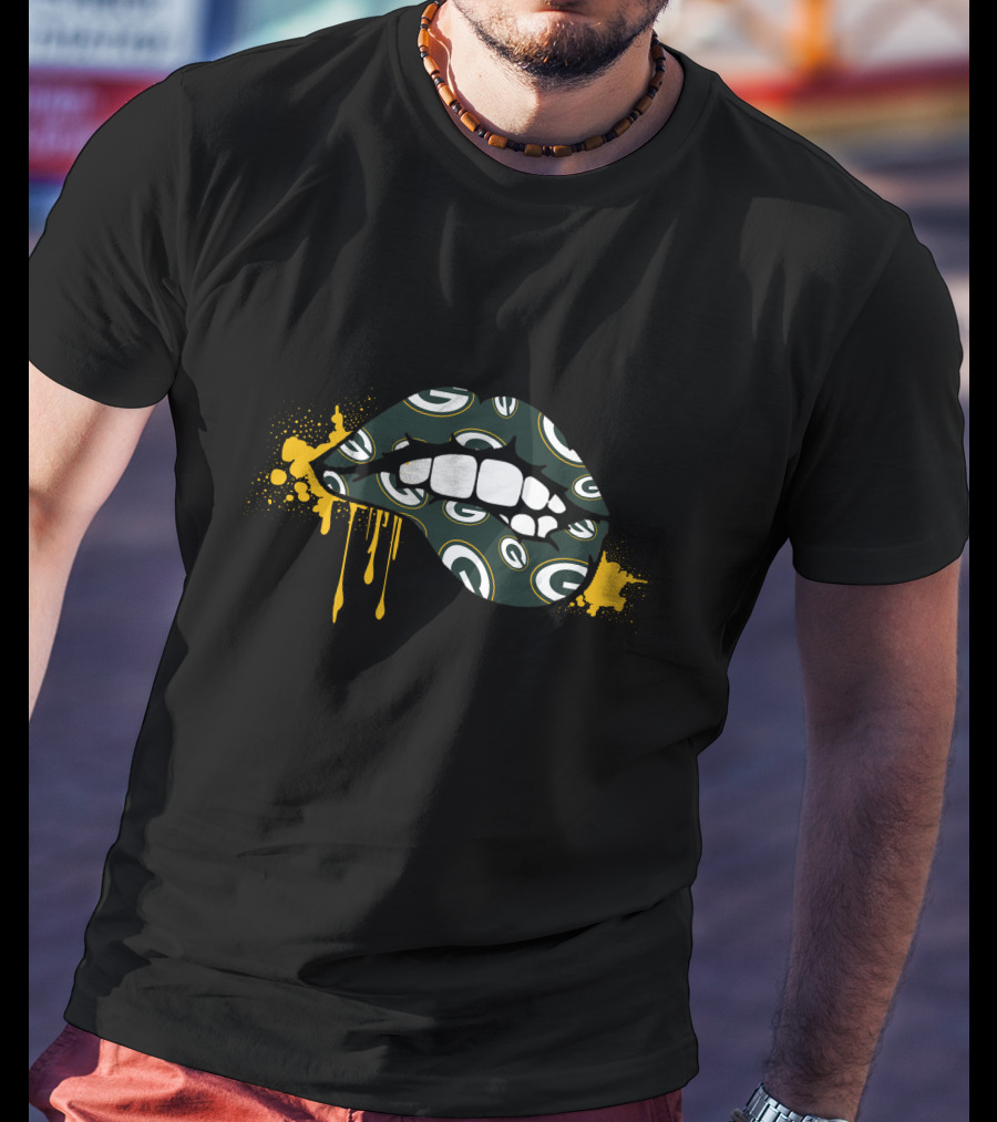 Dripping Lips Green Bay Packers T-Shirt