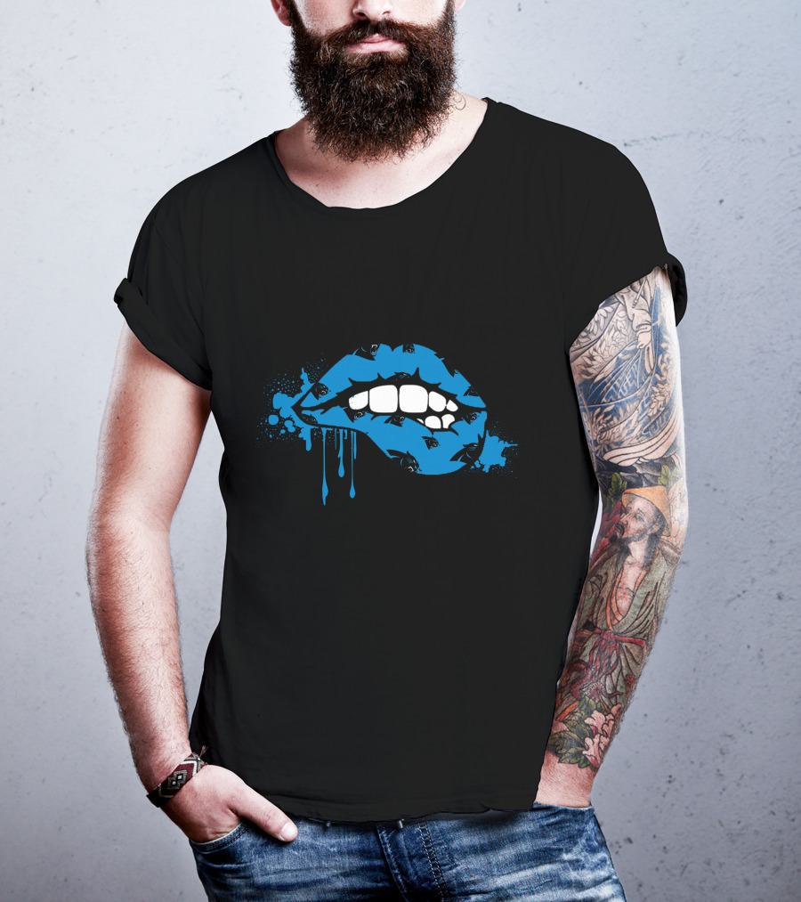 Dripping Lips Carolina Panthers Mouth T-Shirt