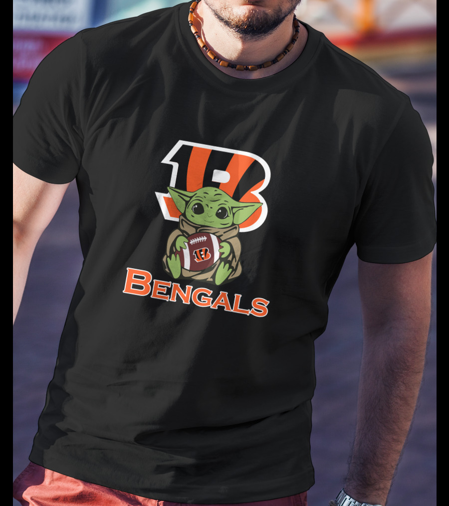 Bengals Baby Yoda Star Wars Football Fan T-Shirt