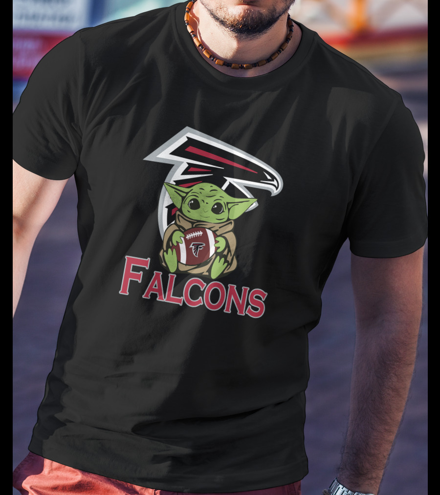 Falcons Baby Yoda Star Wars Football T-Shirt