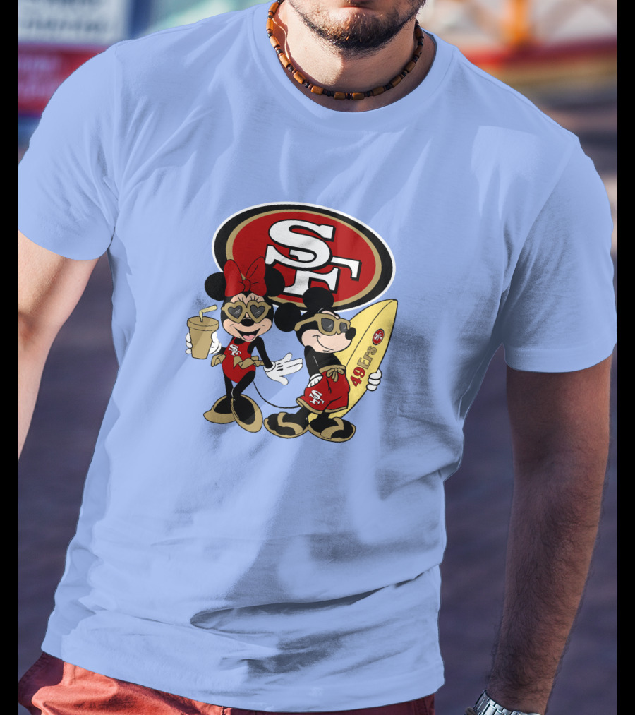 49ers Mickey Minnie Surfing Vacation Sf T-Shirt