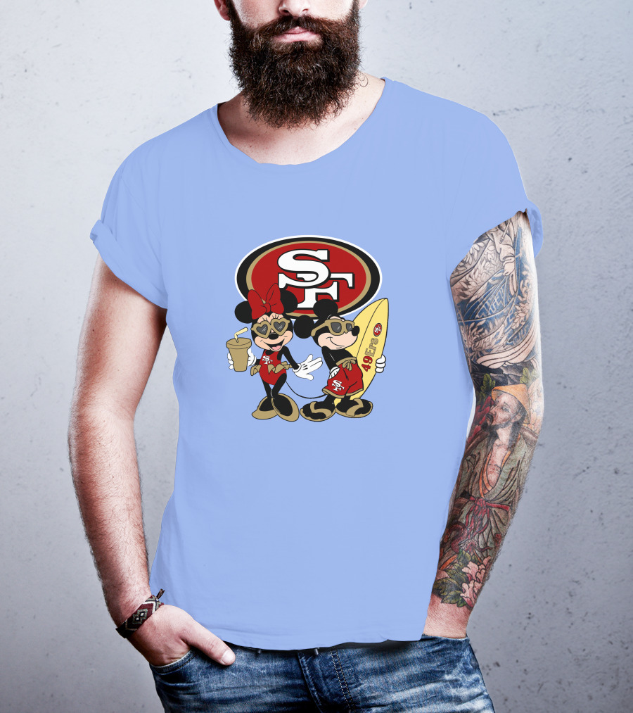 49ers Mickey Minnie Surfing Vacation Sf T-Shirt