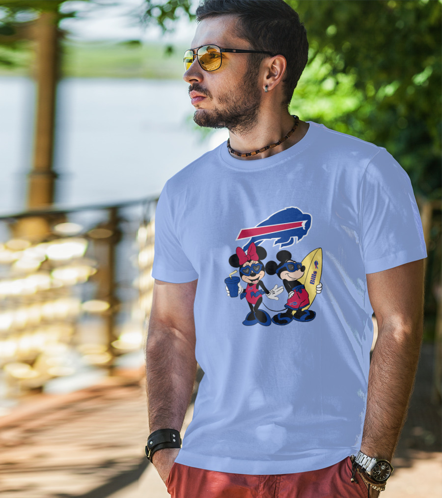 Bills Mickey Minnie Happy Vacation Disney Surf Fun T-Shirt