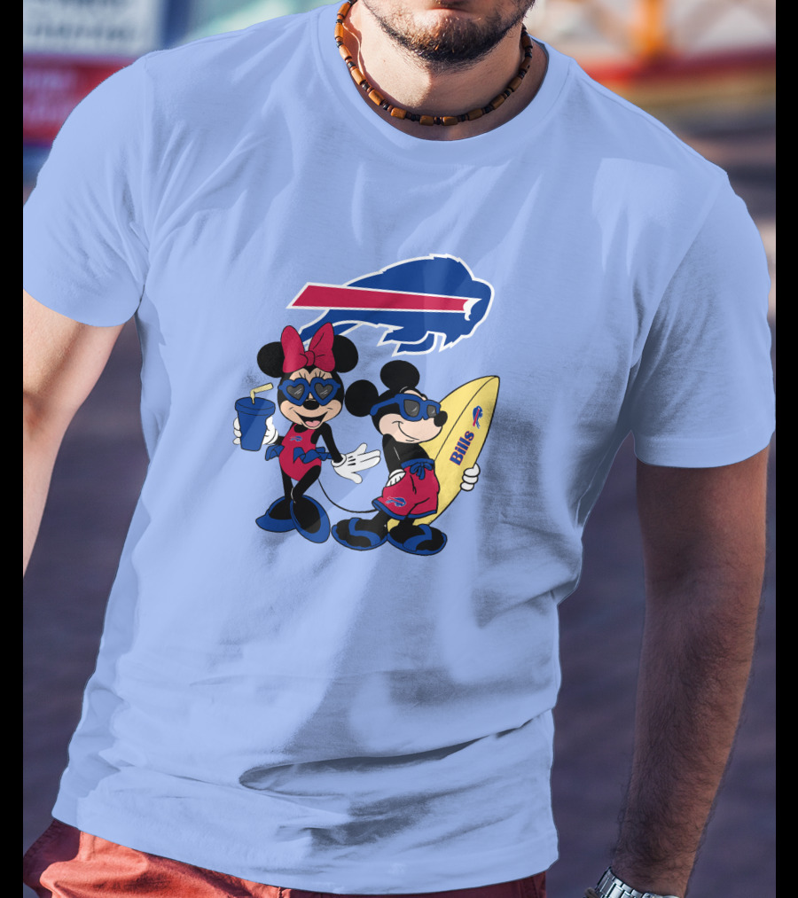 Bills Mickey Minnie Happy Vacation Disney Surf Fun T-Shirt