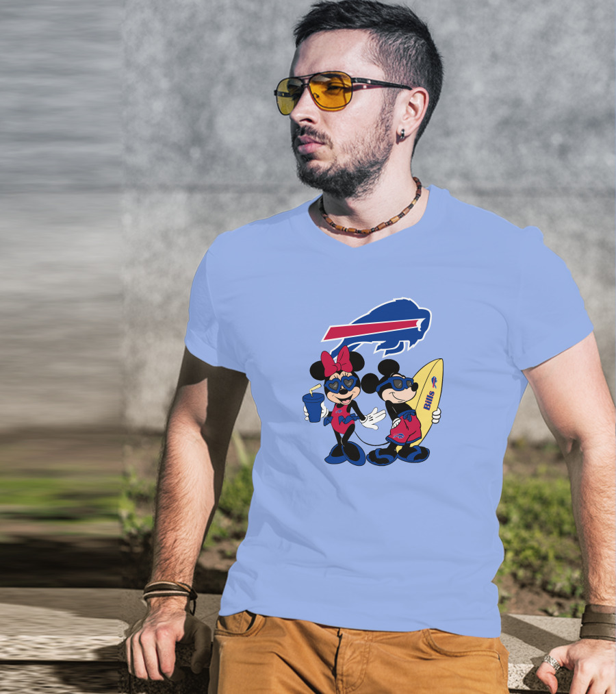 Bills Mickey Minnie Happy Vacation Disney Surf Fun T-Shirt