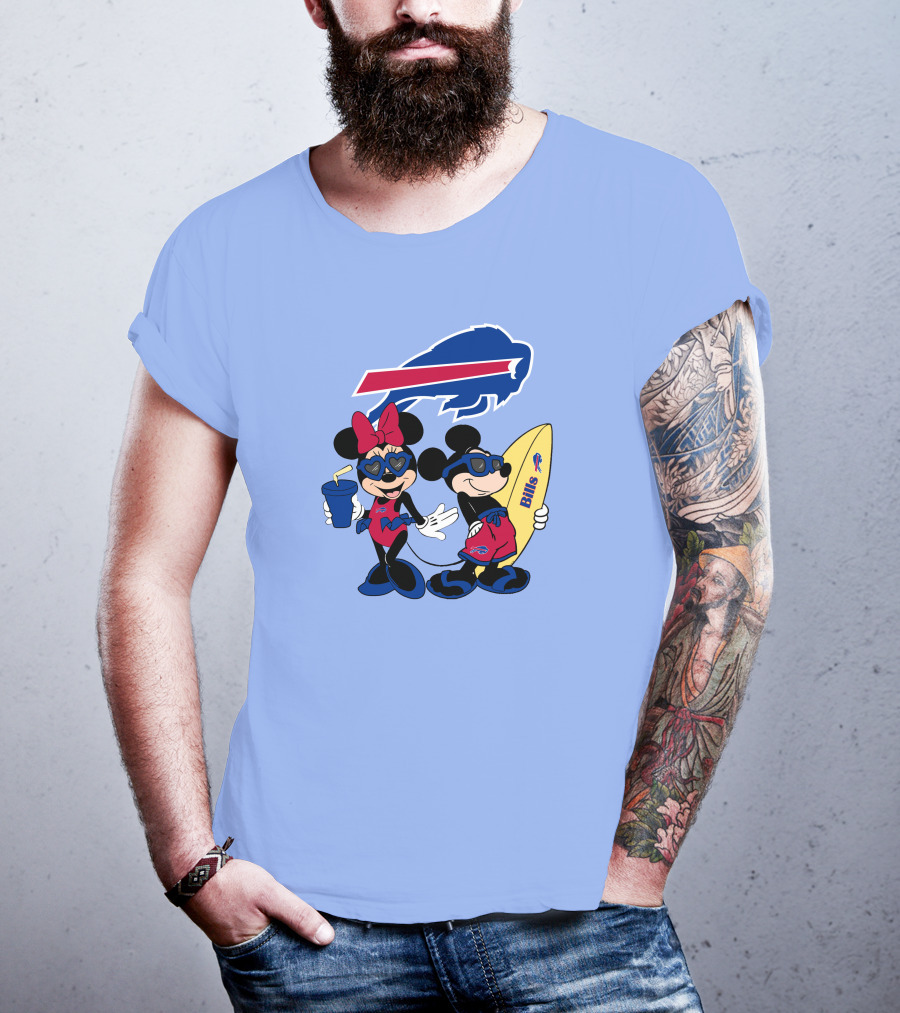 Bills Mickey Minnie Happy Vacation Disney Surf Fun T-Shirt