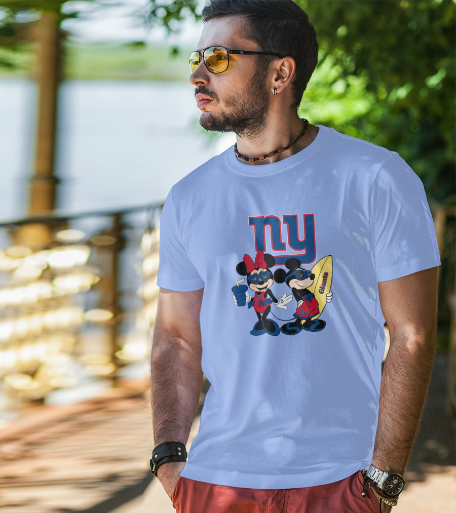 Ny Giants Vacation Mickey Minnie T-Shirt