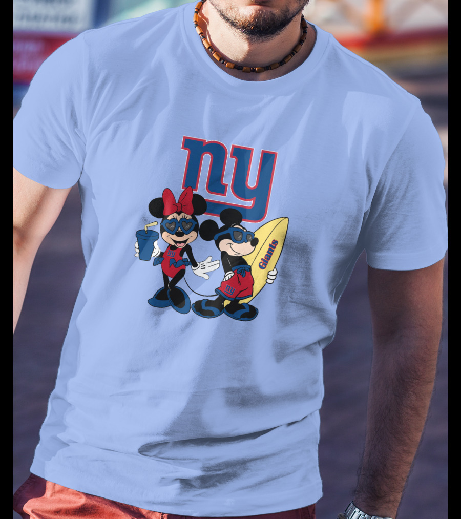 Ny Giants Vacation Mickey Minnie T-Shirt