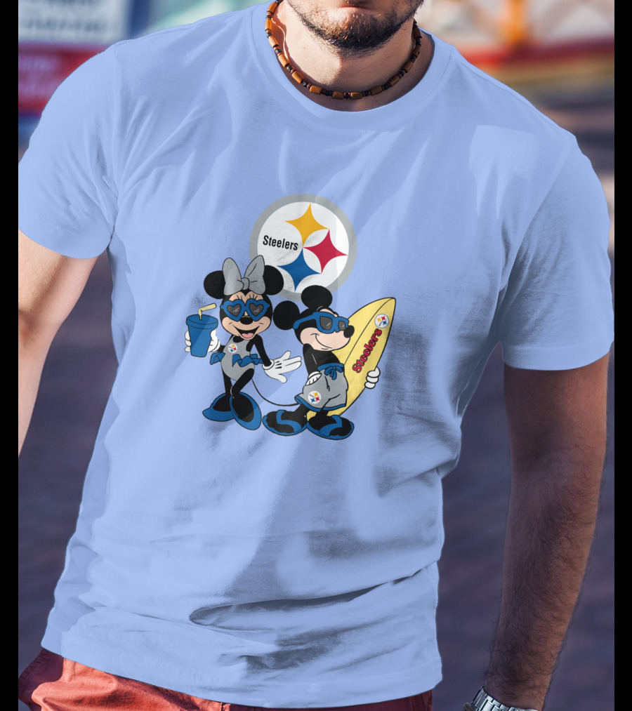 Steelers Mickey And Minnie Happy Vacation Adventure T-Shirt