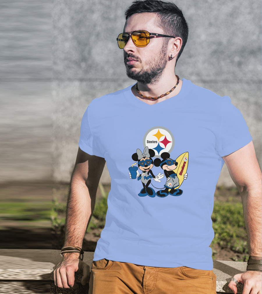 Steelers Mickey And Minnie Happy Vacation Adventure T-Shirt