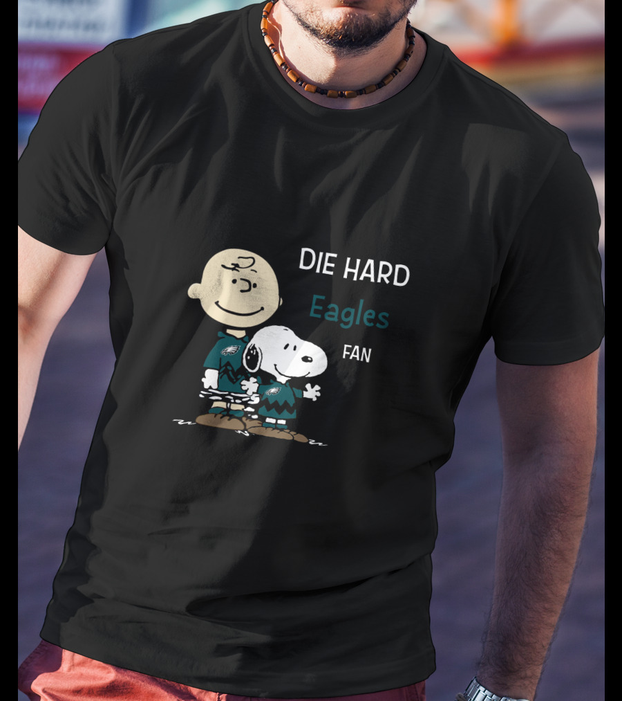Die Hard Eagles Fan Charlie Brown Snoopy T-Shirt