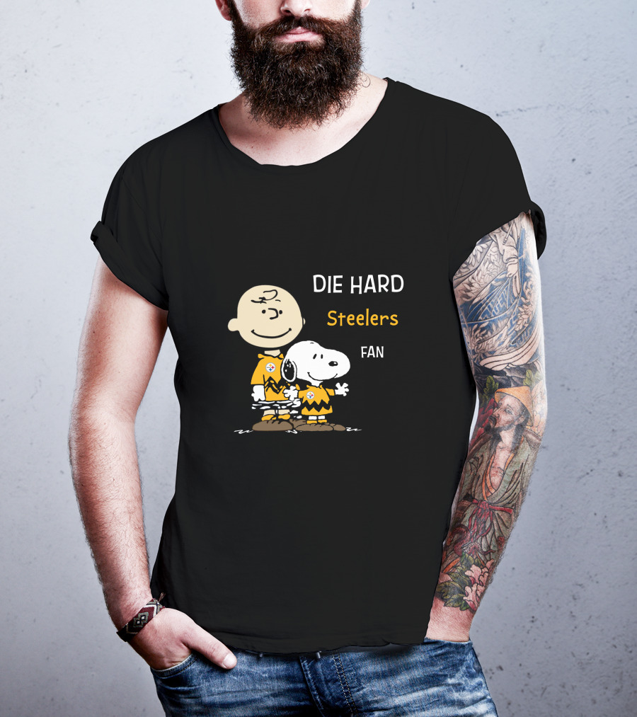 Die Hard Steelers Fan Snoopy And Charlie Brown T-Shirt